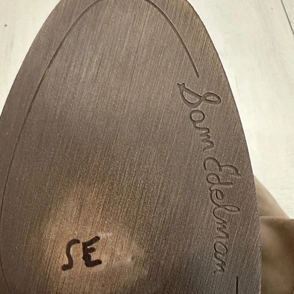 Sam Edelman Women’s ZipUp Pointed Toe Gray/Tan Leather Heeled Booties Sz 8M GUC - Picture 14 of 15